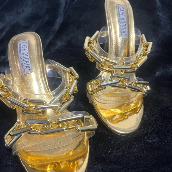 Cape Robbin Gold Chain Stiletto Heels - Picture 12 of 16